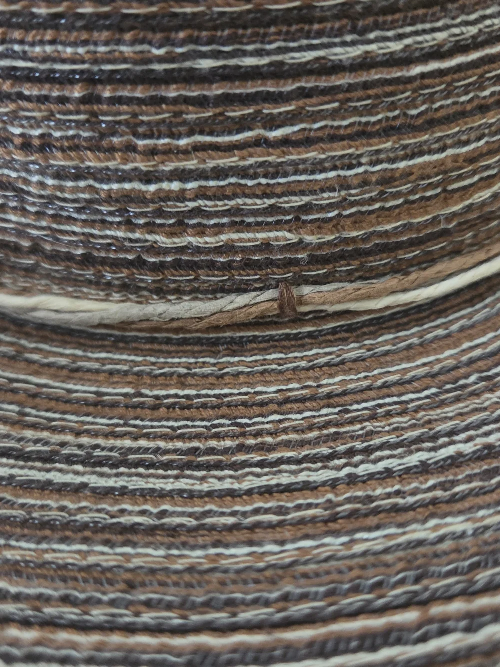 Angela & William Brown Striped 100% Cotton Woven Sun Hat